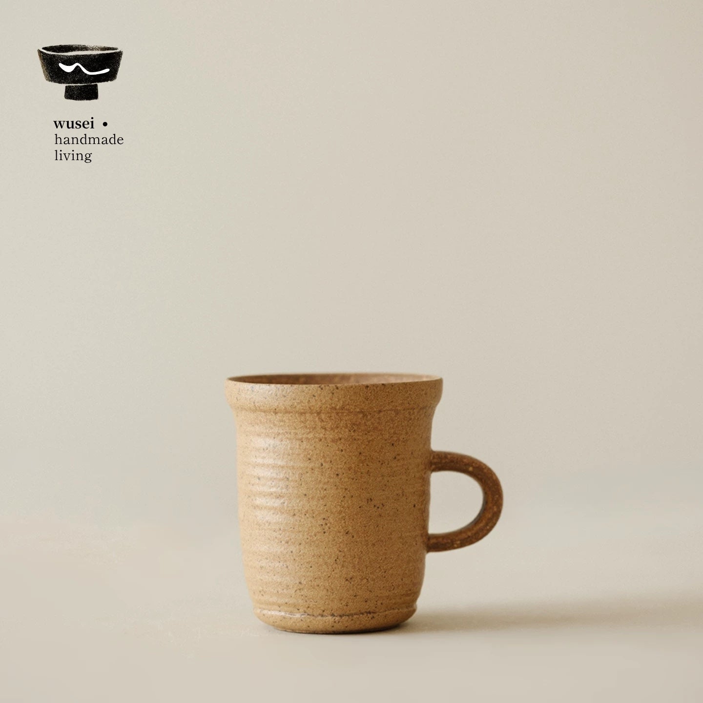 Caramel Oatmeal Stoneware Mug, Reactive Glaze, Handmade Look