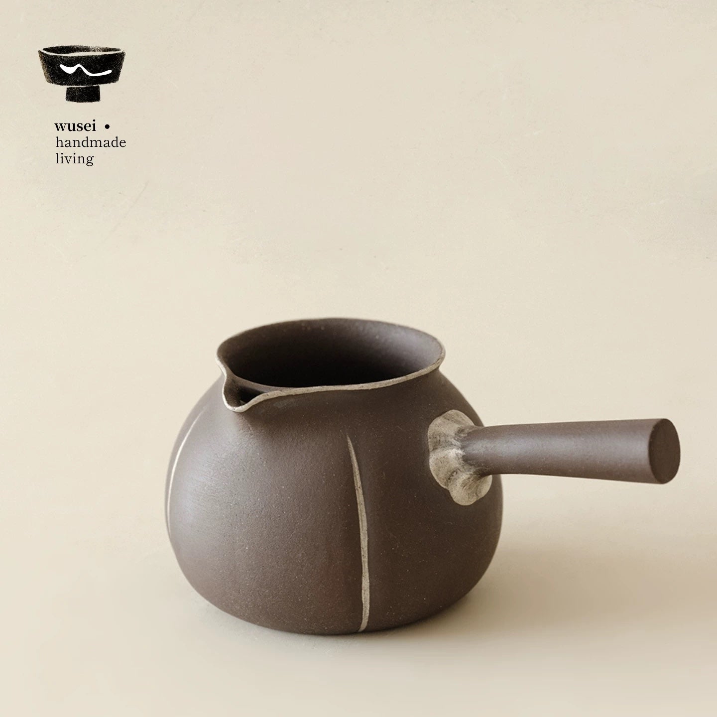 Old Rock Clay Side-Handle Teapot & Charcoal Stove Set with Silver Accents