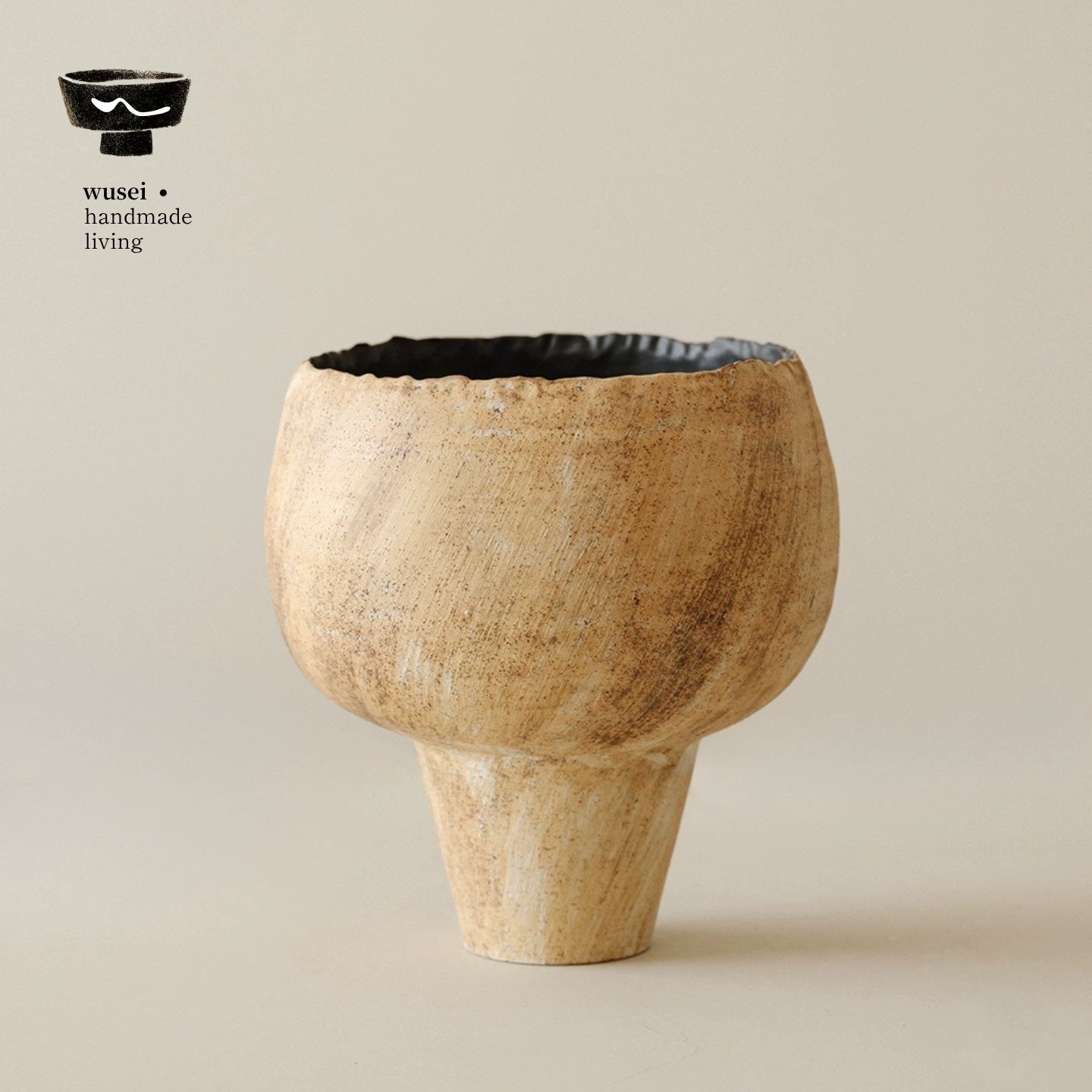 Wabi-Sabi Handmade Ceramic Vase - White Clay Texture