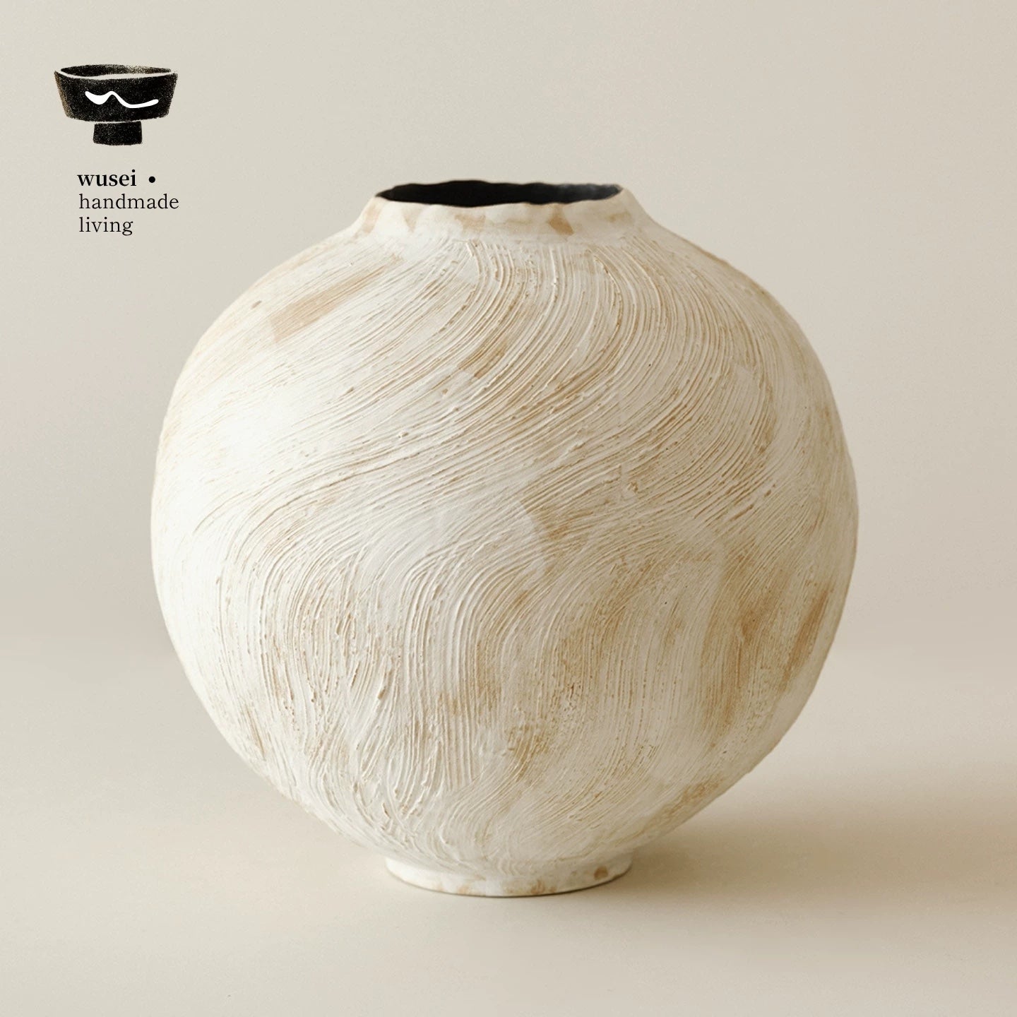 Wabi-Sabi Brushed Ceramic Vase, Handmade, Two Sizes