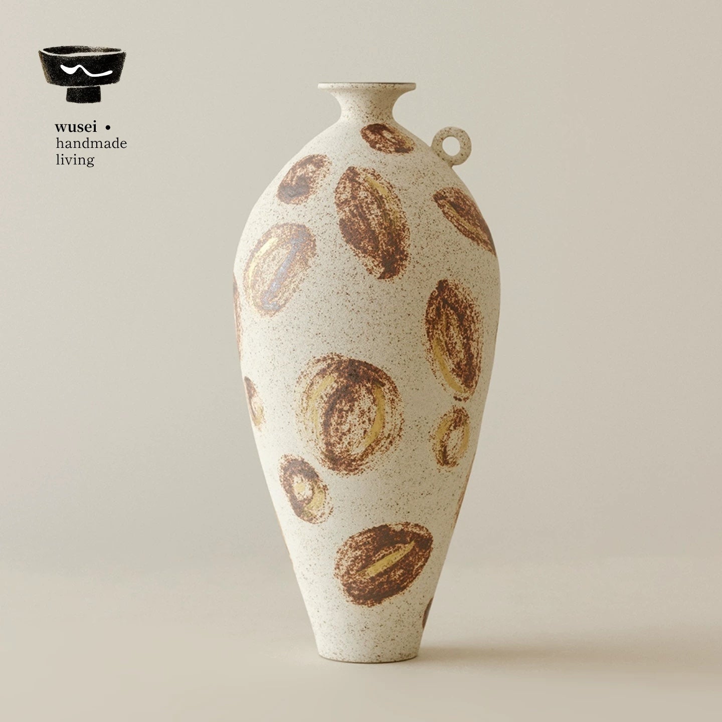 Handmade Wabi-Sabi Speckled Ceramic Vase from Jingdezhen