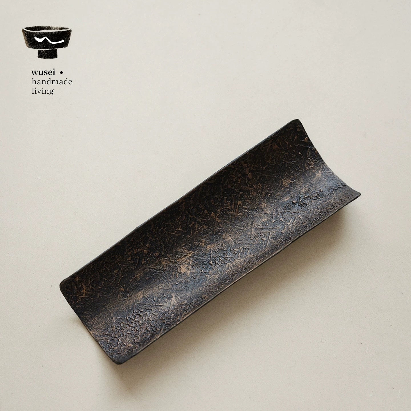 Handmade Lacquered Tea Scoop, Wabi-Sabi Texture