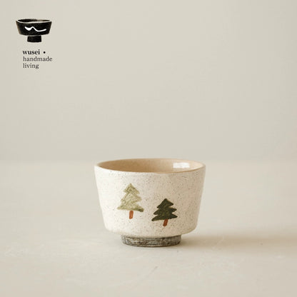 Hand-Painted Ceramic Tea Cup | Forest Floral Design