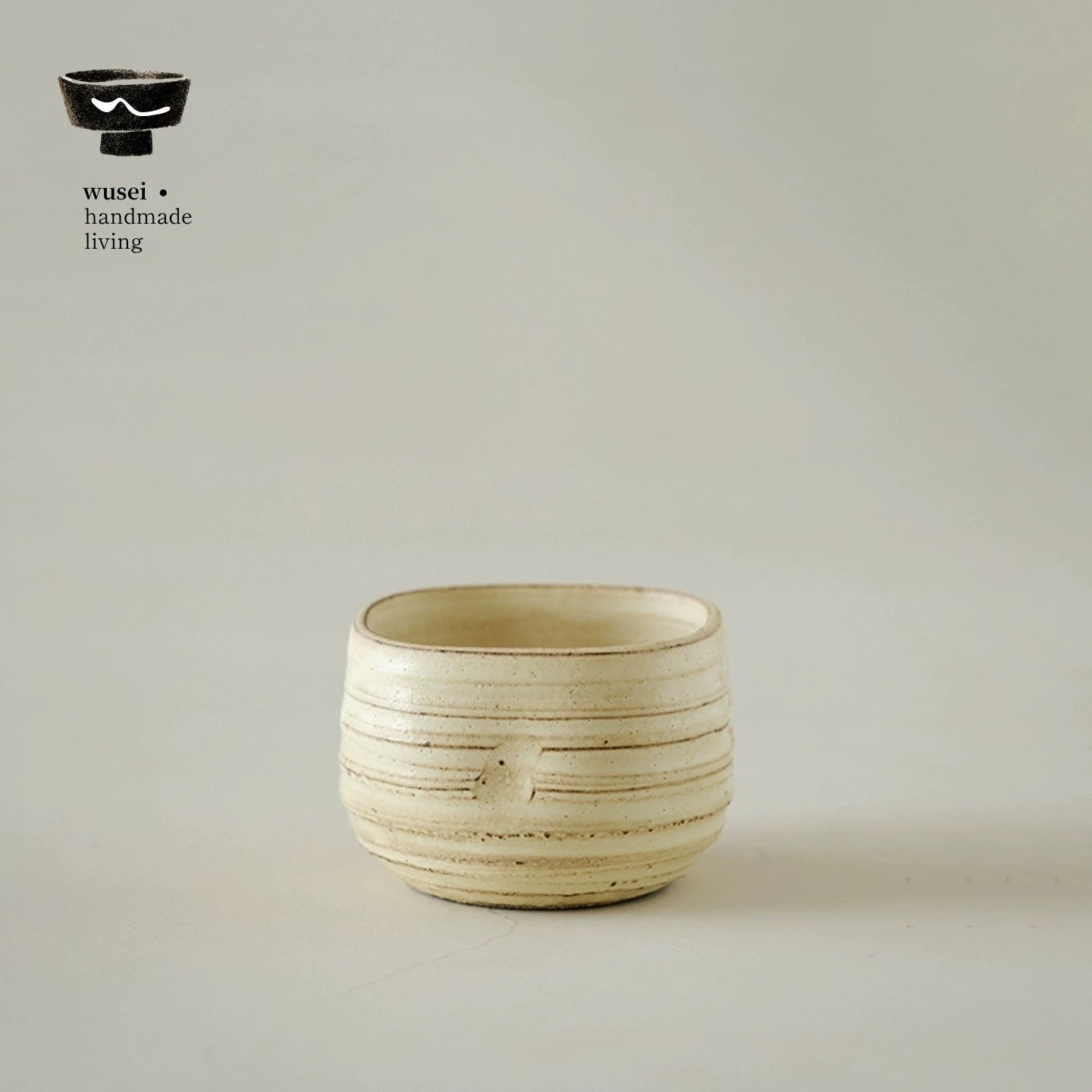 Handmade Hakeme Dimpled Tea Cup - Wabi-Sabi Rustic Pottery