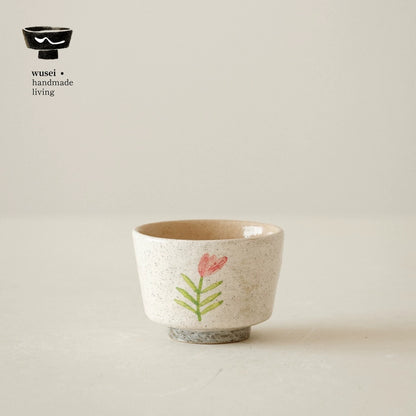 Hand-Painted Ceramic Tea Cup | Forest Floral Design