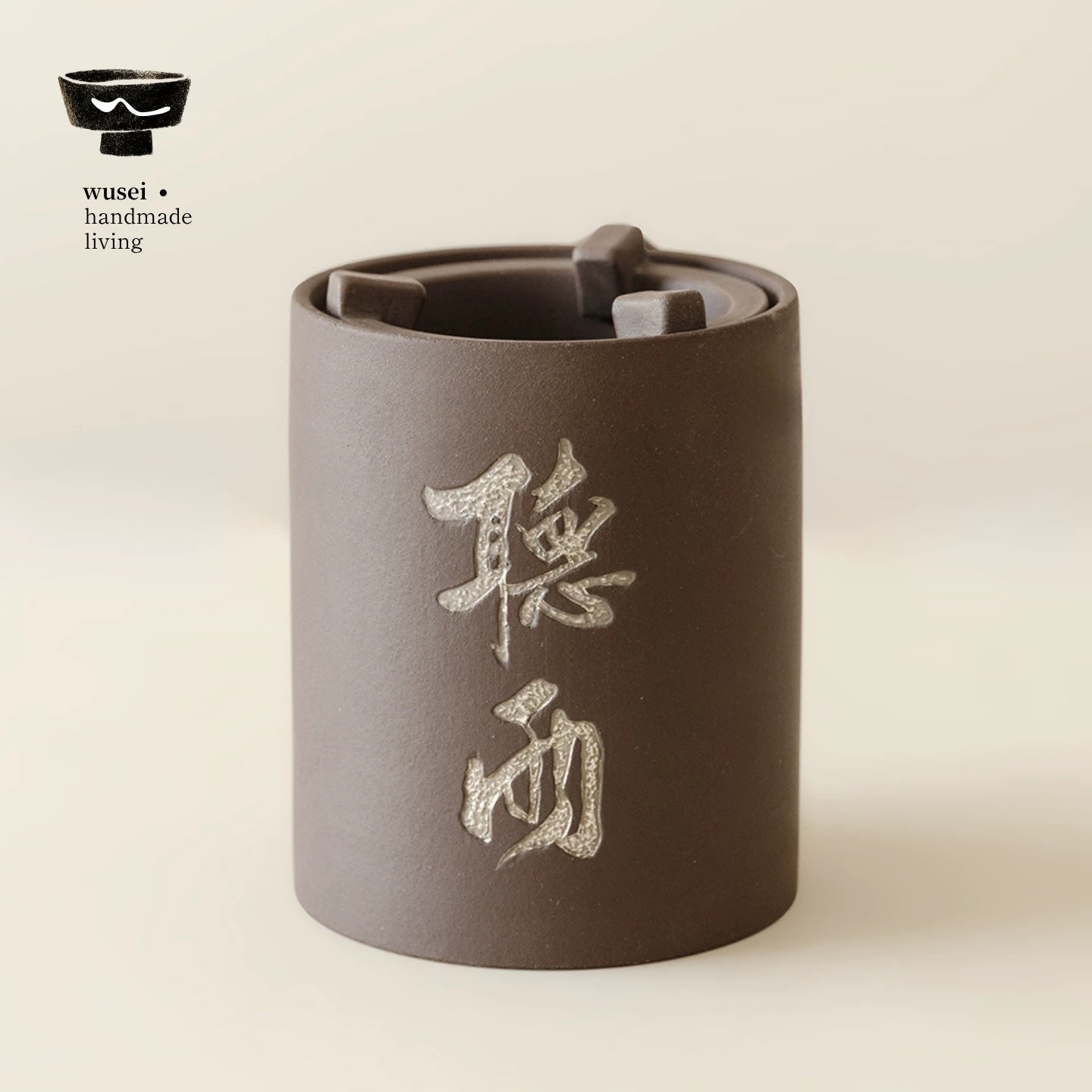 Silver-Accent Clay Charcoal Tea Stove, Vintage Chinese Style