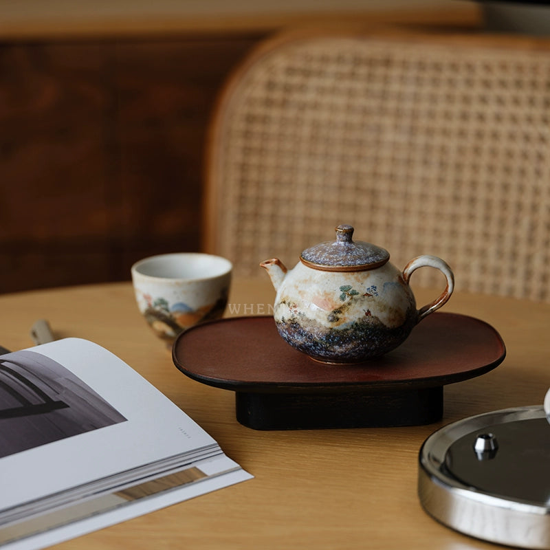 Fire-Burnt Clouds Design Tea Pot