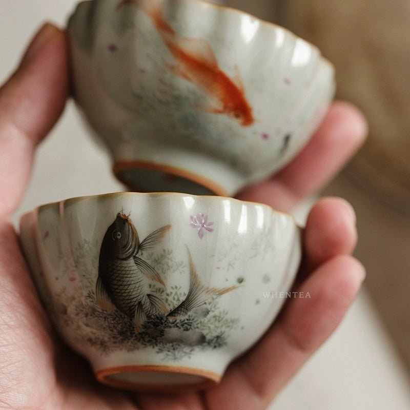 スカイブルー 瑠璃陶器 ティーカップ